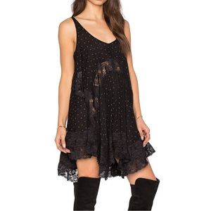 Intimately Free People She Swings Slip in Black Combo Size XS NEW
